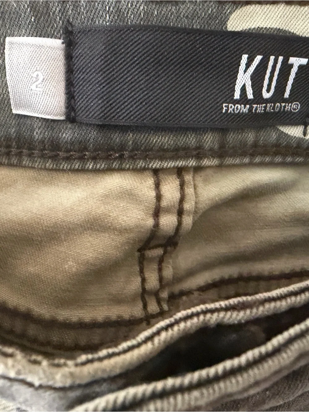 Kut from the Kloth Women's Camo Jeans in Green and Gray